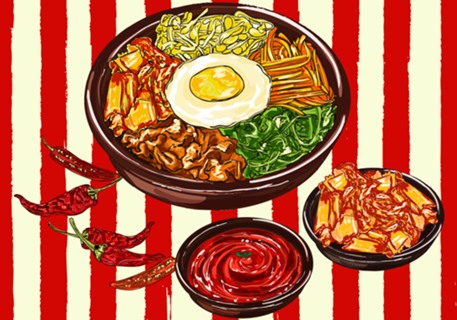 Bibimbap Coreano com Kimchi e Gochujang