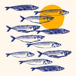 Arte Minimalista de Cavala Vintage ao Pôr do Sol