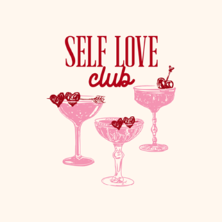 Self Love Club Ilustração de Coquetel Coração