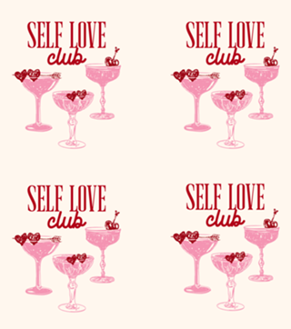 Self Love Club Ilustração de Coquetel Coração