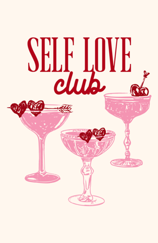 Self Love Club Ilustração de Coquetel Coração