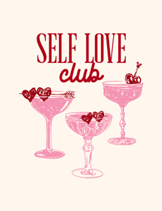 Self Love Club Ilustração de Coquetel Coração