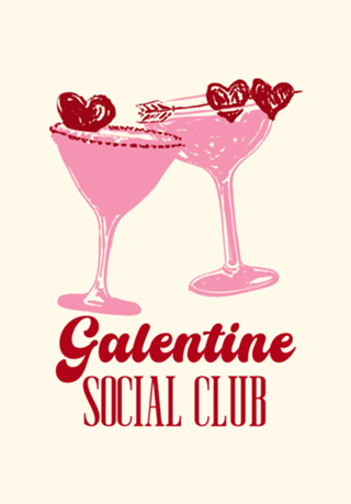 Galentine Social Club Brinde de Coquetel Rosa