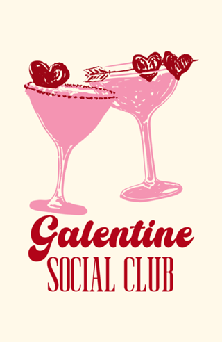 Galentine Social Club Brinde de Coquetel Rosa