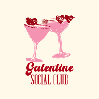 Galentine Social Club Brinde de Coquetel Rosa