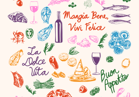 La Dolce Vita: Desenhos de Comida Italiana