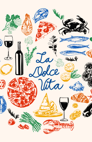 La Dolce Vita Mediterranean Food Doodles
