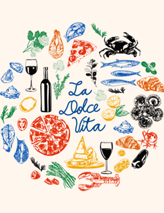 La Dolce Vita Mediterranean Food Doodles