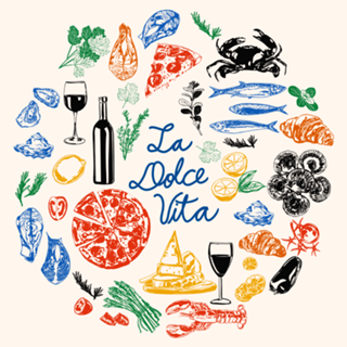 La Dolce Vita Mediterranean Food Doodles