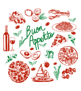 Buon Appetito: Desenhos de Comida Italiana