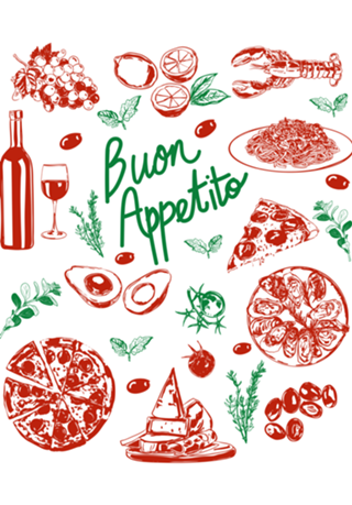 Buon Appetito: Desenhos de Comida Italiana