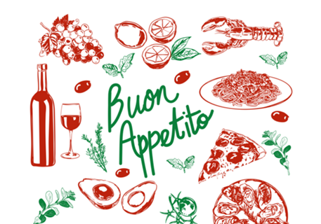 Buon Appetito: Desenhos de Comida Italiana
