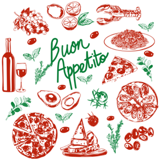 Buon Appetito: Desenhos de Comida Italiana
