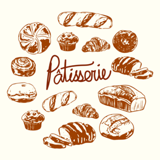 Ilustração Vintage de Padaria Patisserie Francesa