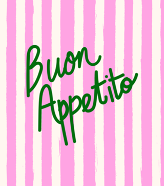 Buon Appetito Listras Rosa Estilo Groovy