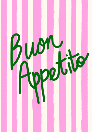 Buon Appetito Listras Rosa Estilo Groovy