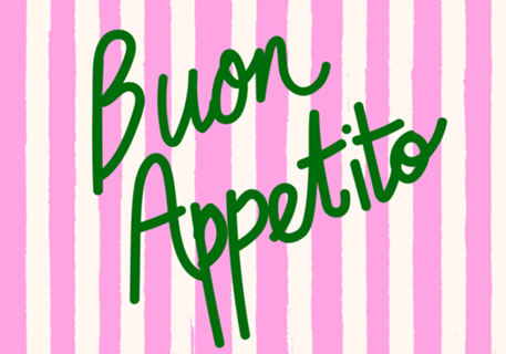 Buon Appetito Listras Rosa Estilo Groovy