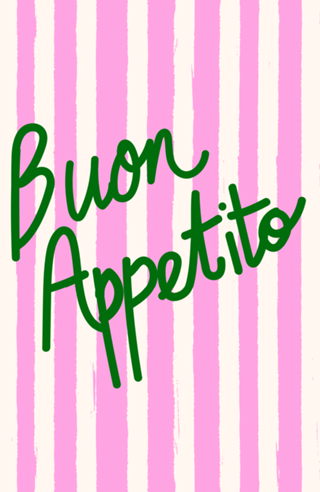 Buon Appetito Listras Rosa Estilo Groovy