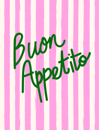 Buon Appetito Listras Rosa Estilo Groovy