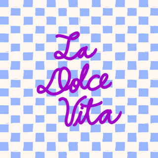 La Dolce Vita Vida Doce Xadrez Azul Frase