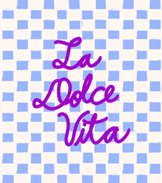 La Dolce Vita Vida Doce Xadrez Azul Frase