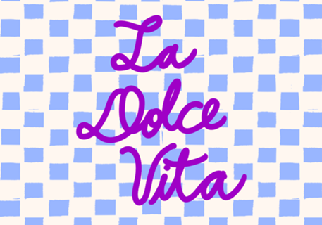 La Dolce Vita Vida Doce Xadrez Azul Frase