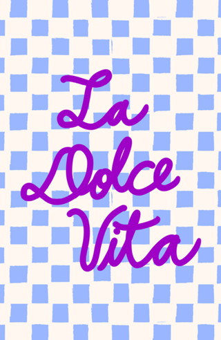 La Dolce Vita Vida Doce Xadrez Azul Frase