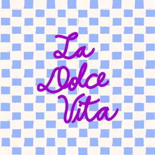 La Dolce Vita Vida Doce Xadrez Azul Frase