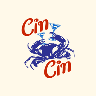 Cin Cin Martini Caranguejo Coquetel Retro Arte