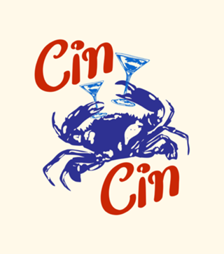 Cin Cin Martini Caranguejo Coquetel Retro Arte