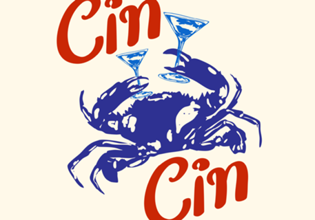 Cin Cin Martini Caranguejo Coquetel Retro Arte