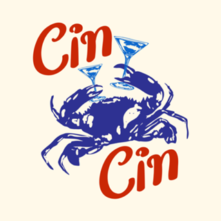 Cin Cin Martini Caranguejo Coquetel Retro Arte