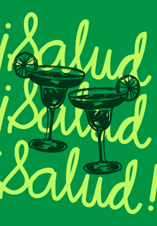 Salud Coquetel Margarita Ilustracao Retro