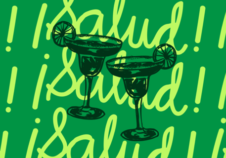Salud Coquetel Margarita Ilustracao Retro