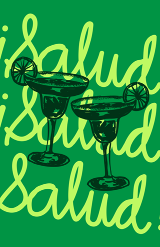 Salud Coquetel Margarita Ilustracao Retro