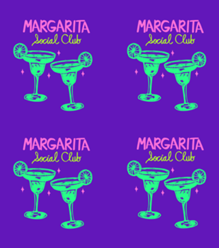Clube Social Margarita Neon Retrô Cocktail