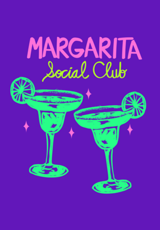 Clube Social Margarita Neon Retrô Cocktail