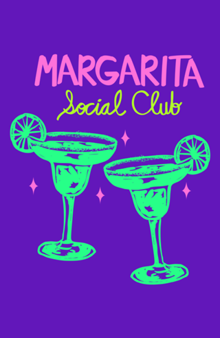 Clube Social Margarita Neon Retrô Cocktail