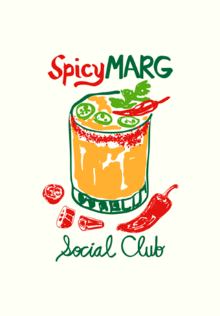 Spicy Marg Social Club Ilustração Retrô