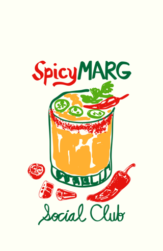 Spicy Marg Social Club Ilustração Retrô