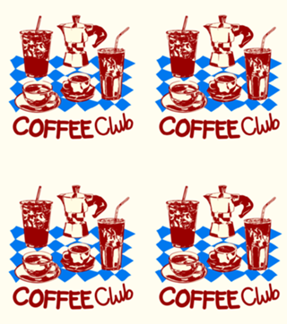 Clube do Café Retro Doodle Cafe Vibes