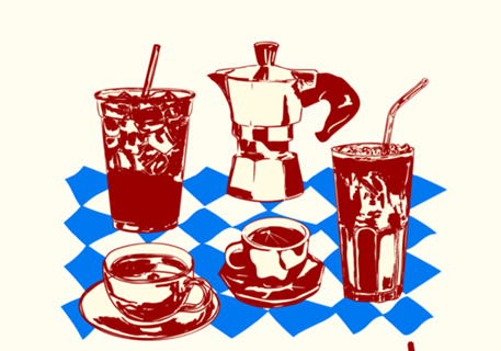 Clube do Café Retro Doodle Cafe Vibes