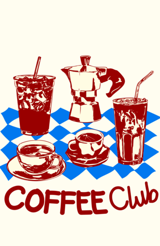 Clube do Café Retro Doodle Cafe Vibes