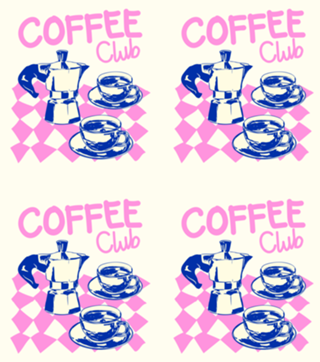 Clube de Café Rosa Retrô Estética Vintage