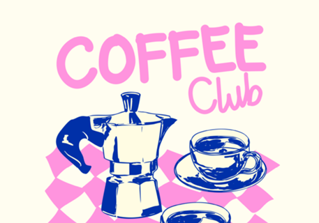 Clube de Café Rosa Retrô Estética Vintage