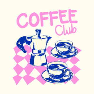 Clube de Café Rosa Retrô Estética Vintage