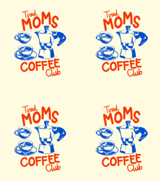 Clube do Café de Mães Cansadas Retro Cozy Doodle