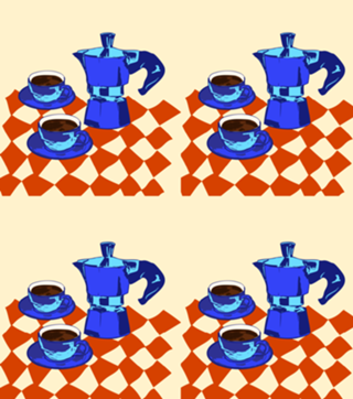 Cafeteira Moka Retro Café Espresso Vintage Arte