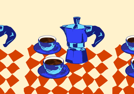Cafeteira Moka Retro Café Espresso Vintage Arte