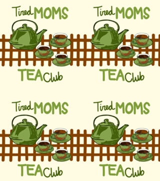 Clube do Chá de Mãe Cansada Vintage Ilustração